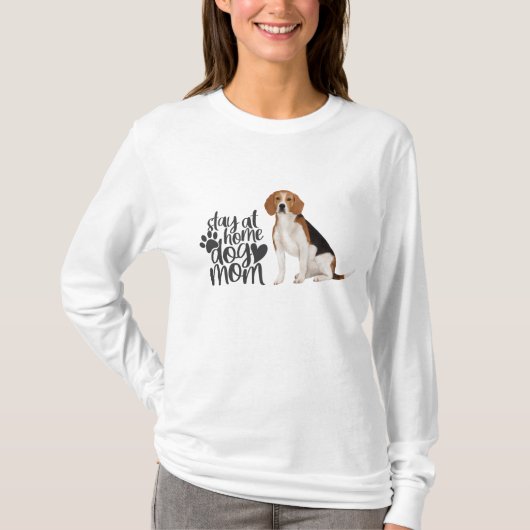 T-shirt Beagle - Restez à la maison maman chien (Devant)