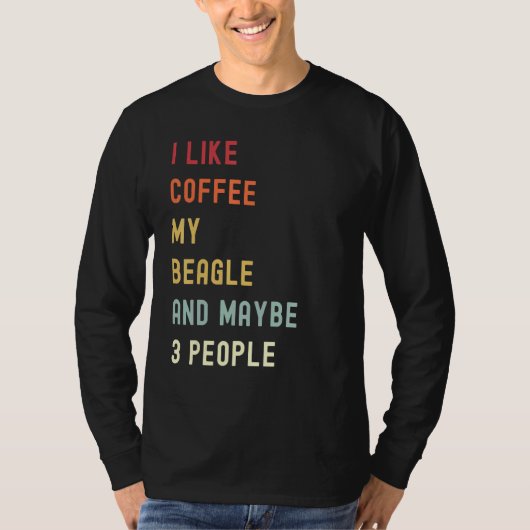T-shirt Beagle Retro Chien Et Café (Devant)