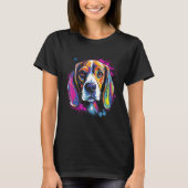 T-shirt Beagle Retro Rainbow Splashes Design (Devant)