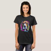 T-shirt Beagle Retro Rainbow Splashes Design (Devant entier)