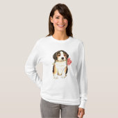 T-shirt Beagle rose de Valentine (Devant entier)