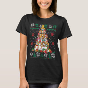T-shirt Beagle sapin de Noël Père Noël laide chien doux