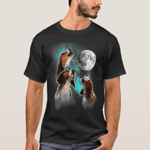 T-shirt Beagle Shirt, Beagle Howling At The Moon, Beagle L