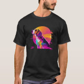 T-shirt Beagle Synthwave 80s Retrowave Aesthetic (Devant)