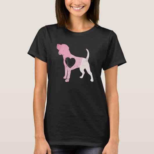 T-shirt Beagle Valentines Day Cupid Love Dog (Devant)