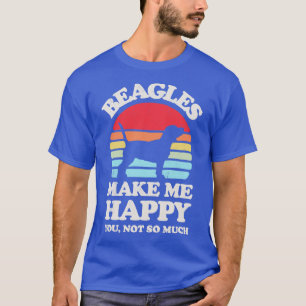 T-shirt Beagles me rendre heureux Sunset Retro pour hommes