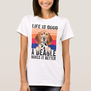 T-shirt Beagles rend votre vie bonne Vintage
