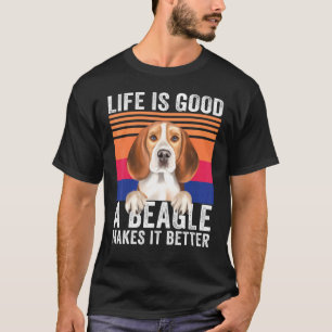 T-shirt Beagles rend votre vie bonne vintage