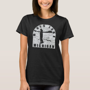 T-shirt Beals Lake Ice Fishing Michigan