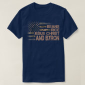 T-shirt Beans Rice Jesus Christ et Byron Camouflage Ameri (Design devant)