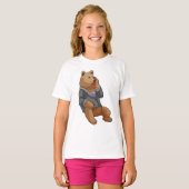 T-shirt Bear as Secretary with Phone (Devant entier)