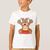 T-shirt Bear at Music with Drum (Devant)