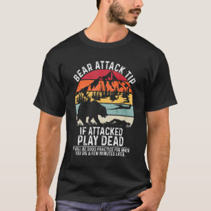 T-shirt Bear Attack Tip Camping Randonnée Outdoor Travel V