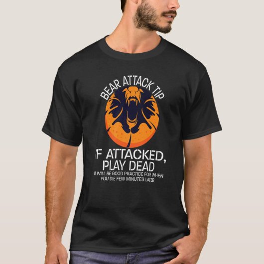 T-shirt Bear Attack Tip Camping Randonnée Outdoor Travel V (Devant)