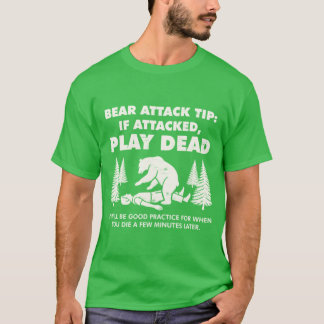T-shirt Bear Attackip Funny Camping Hiking Outr Adventure