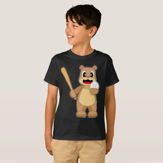T-shirt Bear Baseball Batte (Devant entier)