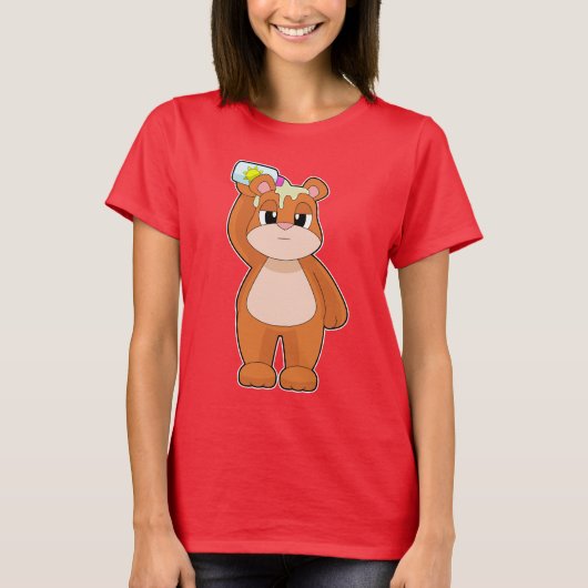 T-shirt Bear Beach Sunscreen Summer (Devant)