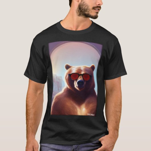 T-shirt Bear Bear Sunglasses Wildlife Animals Zoo Forest (Devant)
