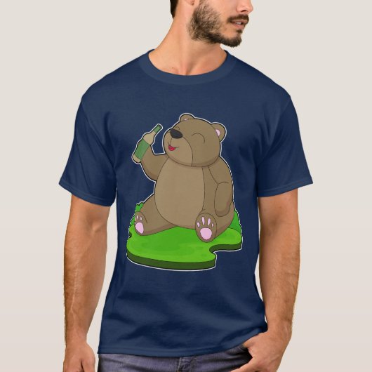 T-shirt Bear Bottle Beer (Devant)