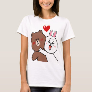 T-shirt Bear Brown Cony Lapin Amateurs De Lapin En Amour H