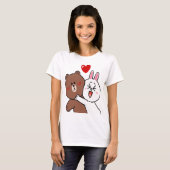 T-shirt Bear Brown Cony Lapin Amateurs De Lapin En Amour H (Devant entier)