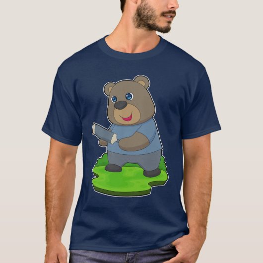 T-shirt Bear Cricket Cricket bat (Devant)
