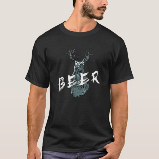 T-shirt Bear Deer Beer  Nature  Wordplay (Devant)