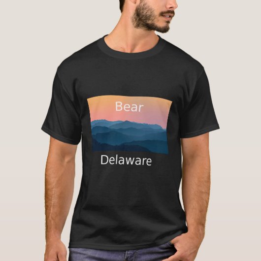 T-shirt Bear Delaware Mountain coucher de soleil maison (Devant)