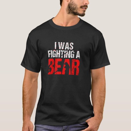 T-shirt Bear Fighting Broken Leg Bone Recovery Blessure (Devant)