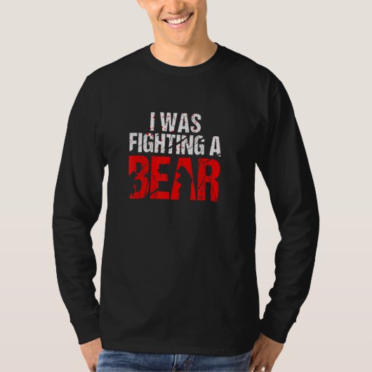 T-shirt Bear Fighting Broken Leg Bone Recovery Blessure (Devant)