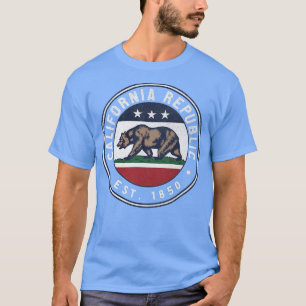 T-shirt Bear Flag Circle Crest