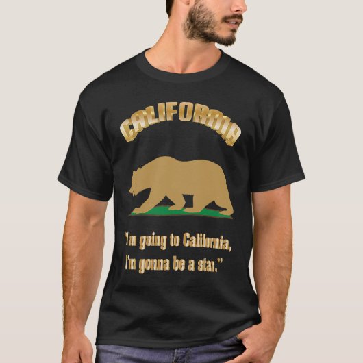 T-shirt Bear Flag of California Grizzly bear California re (Devant)