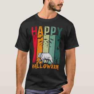 T-shirt Bear Girls Boys Retro Style Halloween Diner Par