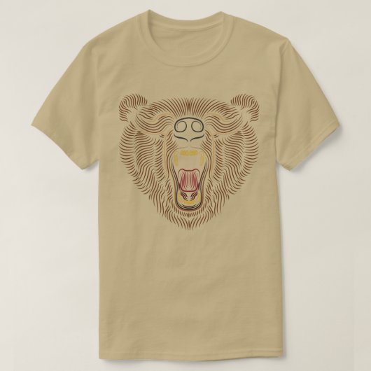 T-shirt Bear Head Line Art Graphique animal dessin (Design devant)