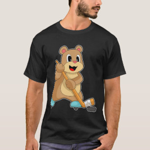 T-shirt Bear Hockey sur glace Bonnet de hockey sur glace