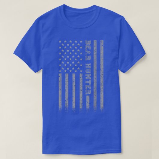 T-shirt Bear Hunter American Flag (Design devant)