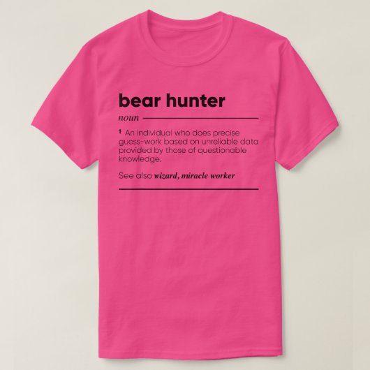 T-shirt Bear Hunter Funny 242 (Design devant)