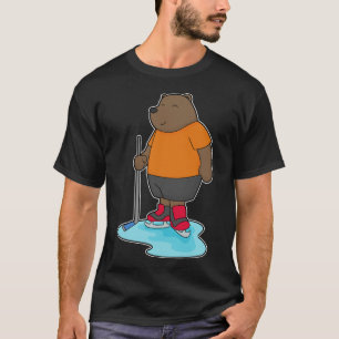 T-shirt Bear Ice Hockey bâton de hockey sur glace