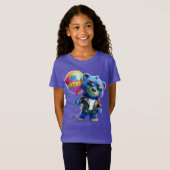 T-Shirt  Bear in a Leather Jacket, Happy Birthday, by Nata (Devant entier)