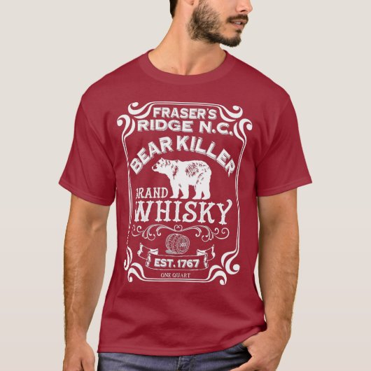 T-shirt Bear Killer Brand Whisky - Frasers Ridge Cadeau (Devant)