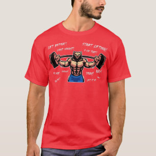 T-shirt Bear Lift Graphic Gym Fitness Training Weight Trai