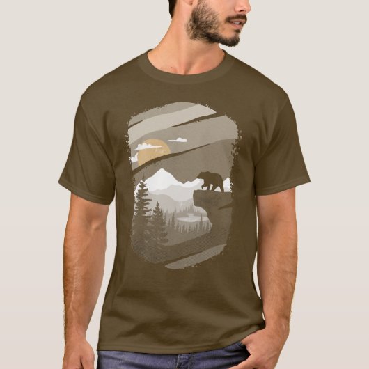 T-shirt Bear Mountain Forest pour hommes garçons (Devant)