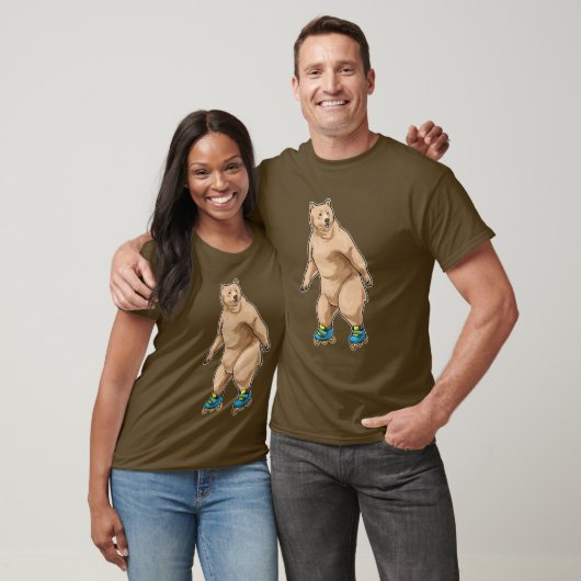 T-shirt Bear Patinage en ligne Patins en ligne (Unisexe)