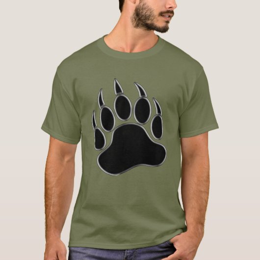 T-shirt Bear Paw /Claw doublure en argent - Fatigue Green (Devant)