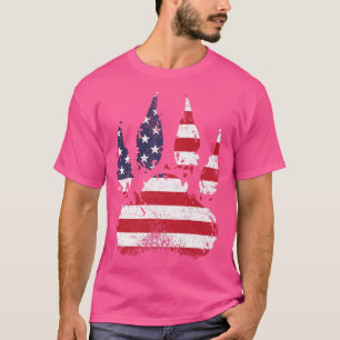 T-shirt Bear Paw Native American US FLAG Premium 278