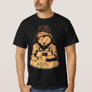 T-shirt Bear Poker Playing Cards Lucky Gambler