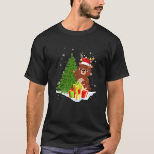 T-shirt Bear Reindeer Père Noël Noel Costume Danse Sur Nei