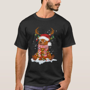 T-shirt Bear Reindeer Père Noël Noel Costume Danse Sur Nei