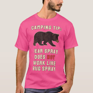 T-shirt Bear Spray Pas Bug Spray Drôle Camping Discours