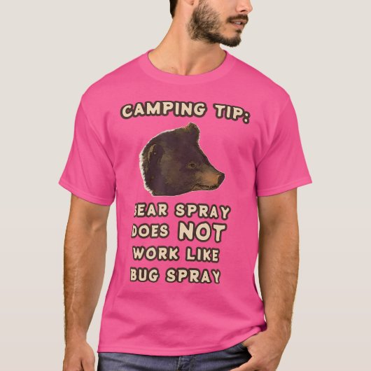 T-shirt Bear Spray Pas Bug Spray Joke Funny Camping (Devant)